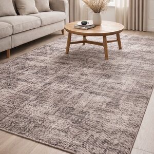 🏡 Area Rug 3x5 Neutral Modern Distressed Design – New